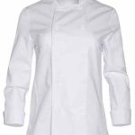 Chaqueta de cocina entallada para señora de manga larga francesa.