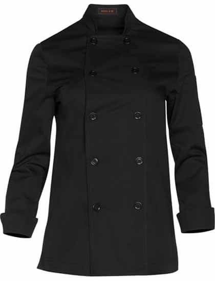 Chaqueta de cocina entallada para señora de manga larga francesa.