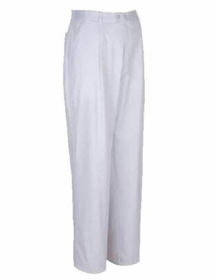 Pantalón blanco con cintura elástica y cremallera
